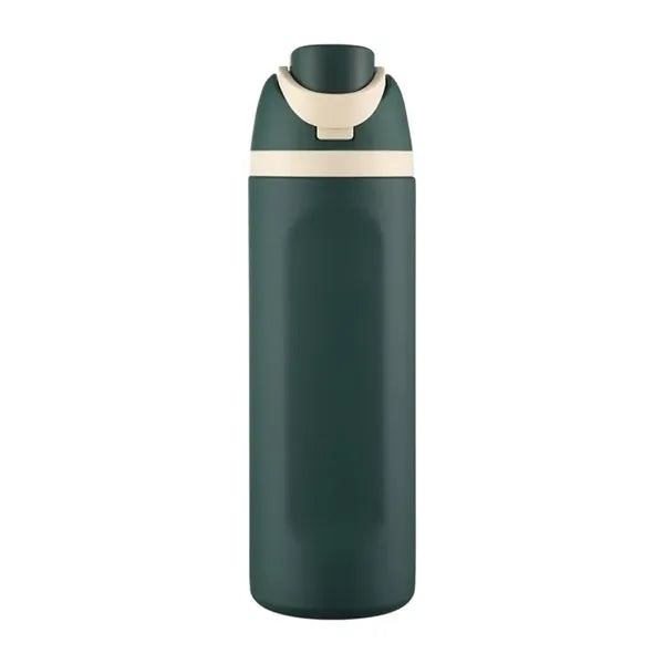 24 oz Push-Button Stainless Steel Bottle