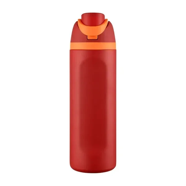 24 oz Push-Button Stainless Steel Bottle