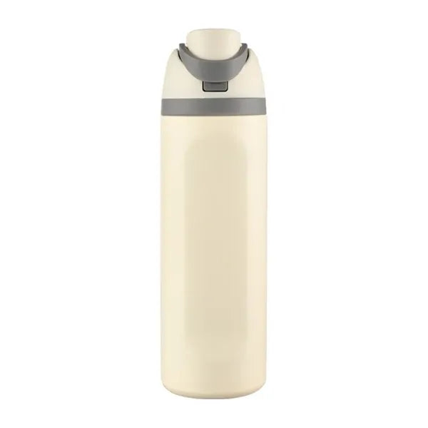 24 oz Push-Button Stainless Steel Bottle