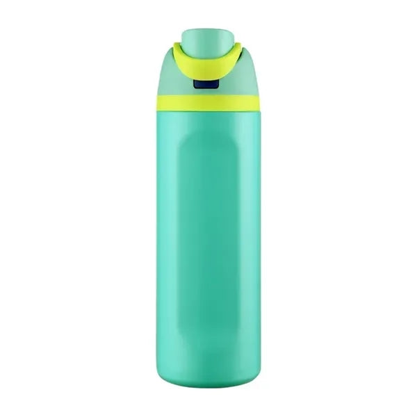 24 oz Push-Button Stainless Steel Bottle