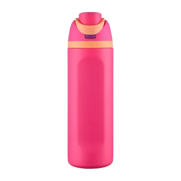 24 oz Push-Button Stainless Steel Bottle