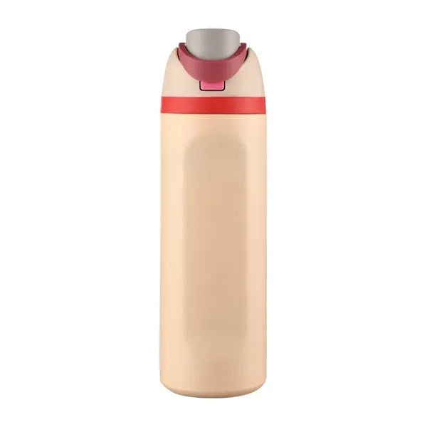 24 oz Push-Button Stainless Steel Bottle