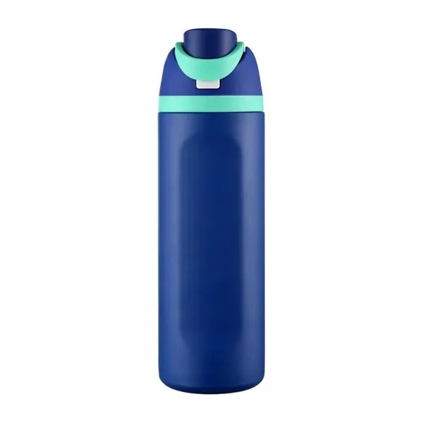 24 oz Push-Button Stainless Steel Bottle