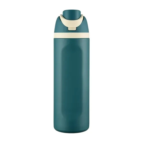 24 oz Push-Button Stainless Steel Bottle