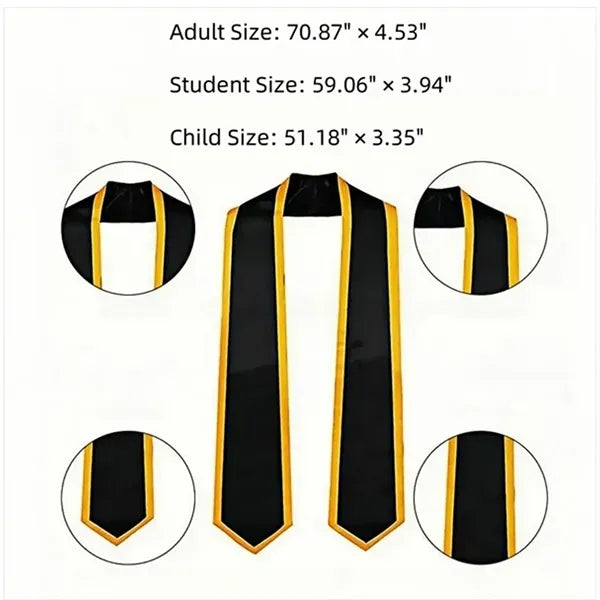 Graduation Satin Honor Stole for Bachelor and Doctoral Gowns
