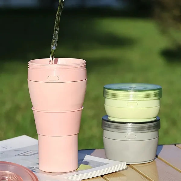 12oz Stretchable Silicone Cup With Straw