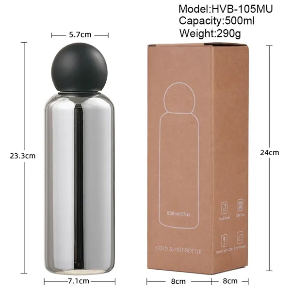 17oz Electroplated Silver Vacuum Insulated Bottle