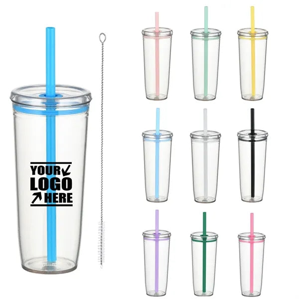 20oz. Single Layer Tritan Straw Cup Lightweight Bottle
