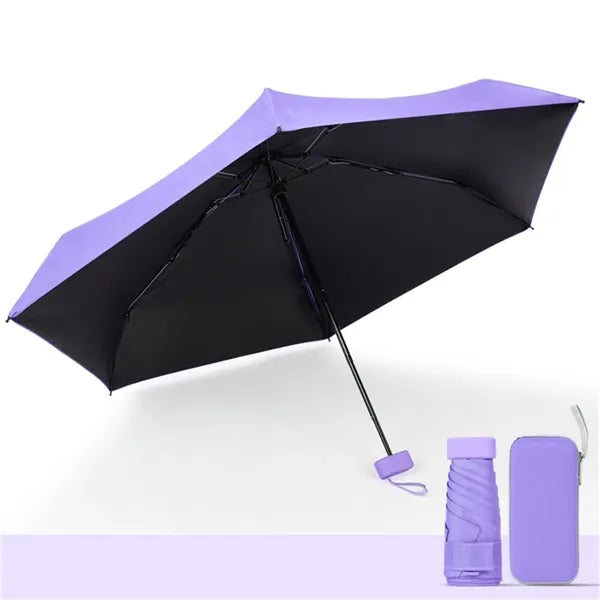90cm Arc 5-Fold Mini Umbrella, 6 Ribs Lightweight Umbrella