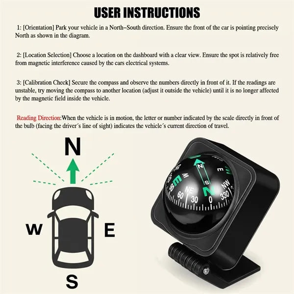 Dashboard Vehicle Compass Ball Navigation Guide
