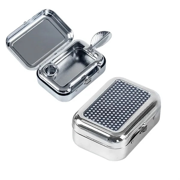 Portable Metal Car Ashtray With Windproof Lid Safe