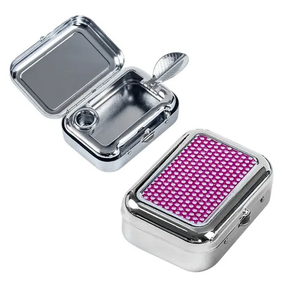Portable Metal Car Ashtray With Windproof Lid Safe
