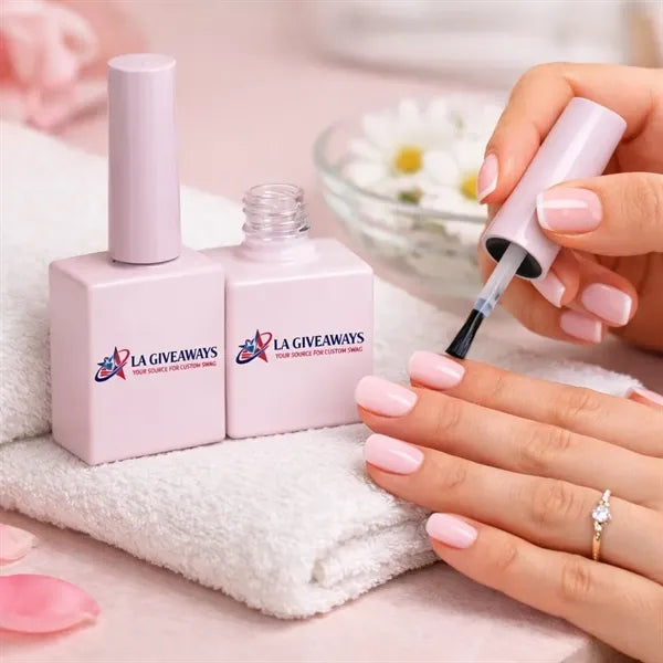 2ml Custom logo Pink Empty Nail Polish Glass Square Bottle