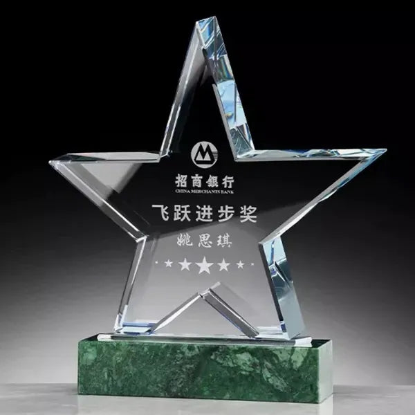 Star Crystal Award With Marble base