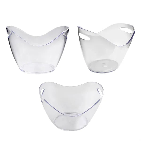 4L Clear Plastic Ice Bucket Cooler With Handle