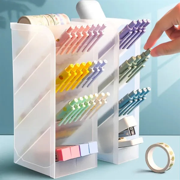 Inclined Pen Holder Desktop Pencil Organizer