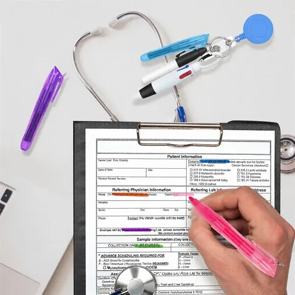 4 In 1 Carabiner Retractable Lanyard Pen Set