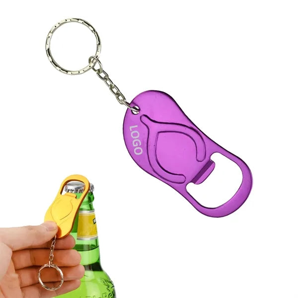 Creative Slipper Shape Metal Bottle Opener Keychain