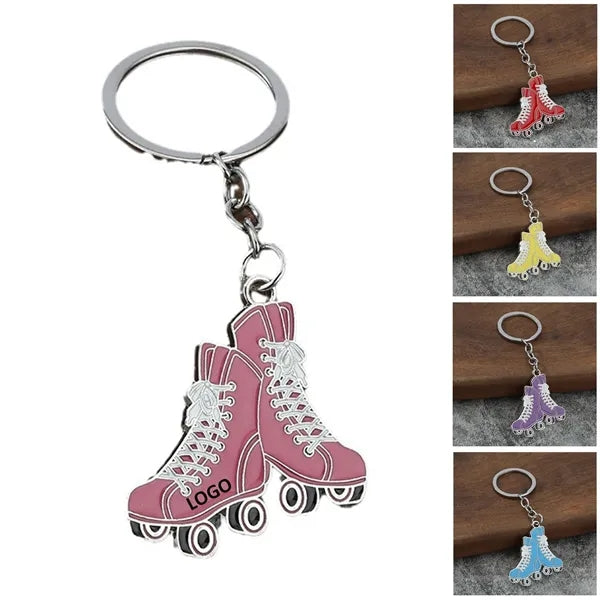 Creative Roller Skate Shape Metal Keychain