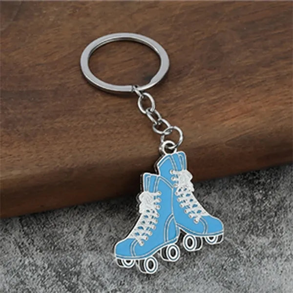 Creative Roller Skate Shape Metal Keychain