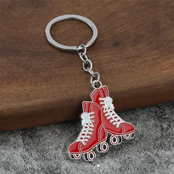 Creative Roller Skate Shape Metal Keychain