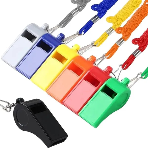 ABS Plastic Whistle w/ Lanyard