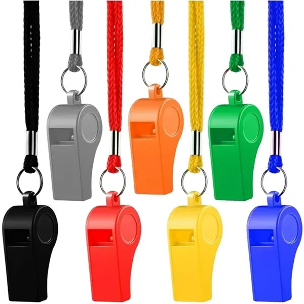 ABS Plastic Whistle w/ Lanyard
