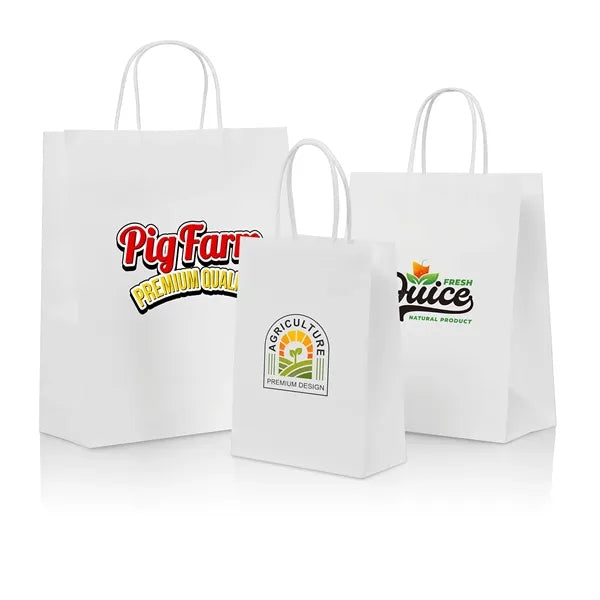 Kraft Paper Tote with Twisted Handles and Flat Bottom