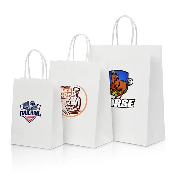 Kraft Paper Tote with Twisted Handles and Flat Bottom