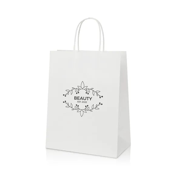 Kraft Paper Tote with Twisted Handles and Flat Bottom