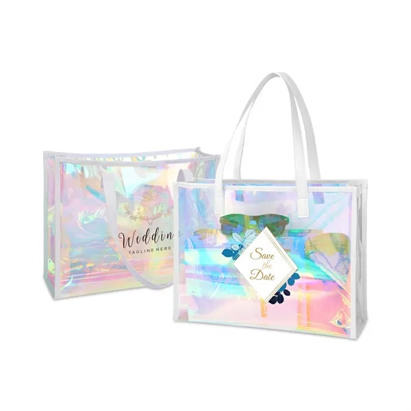 Holographic TPU Tote Bag with Iridescent Finish