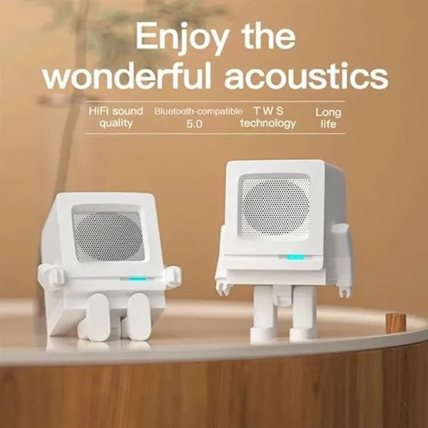 Portable Mini Desktop Robot Wireless Bluetooth Speaker Sound