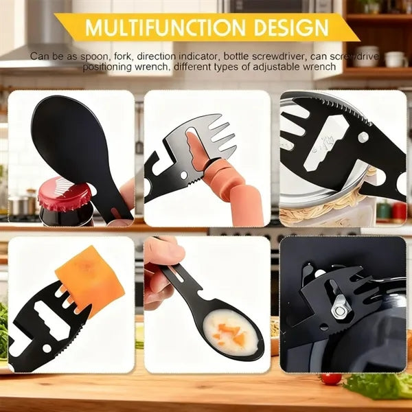 Camping Multitool Utensil Stainless Travel Gear