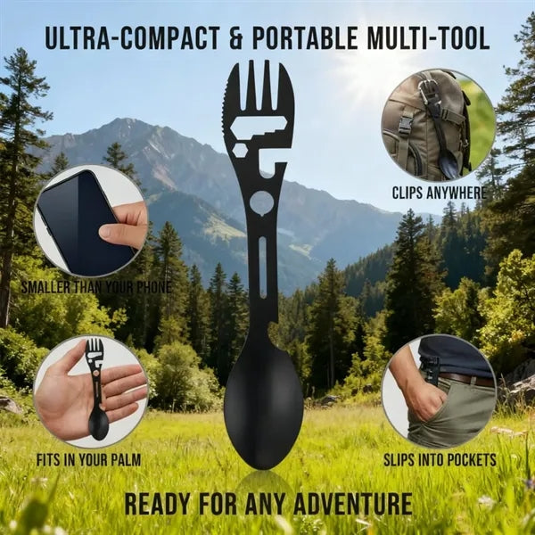 Camping Multitool Utensil Stainless Travel Gear
