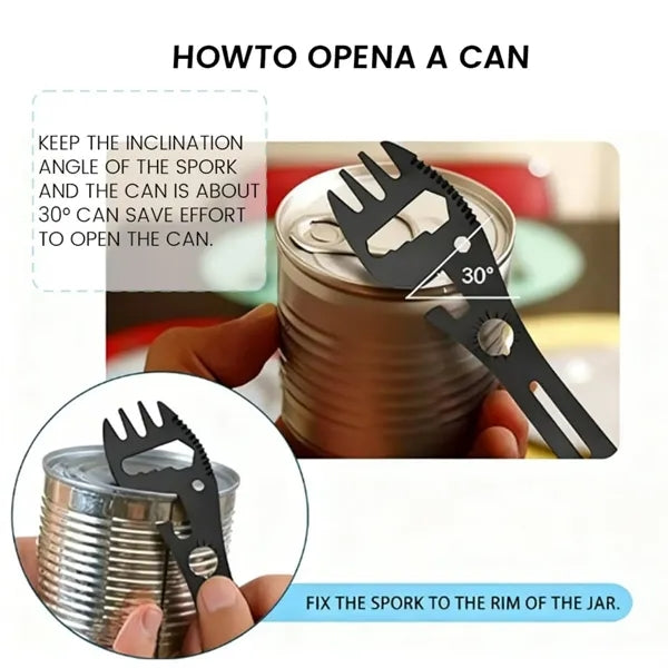 Camping Multitool Utensil Stainless Travel Gear