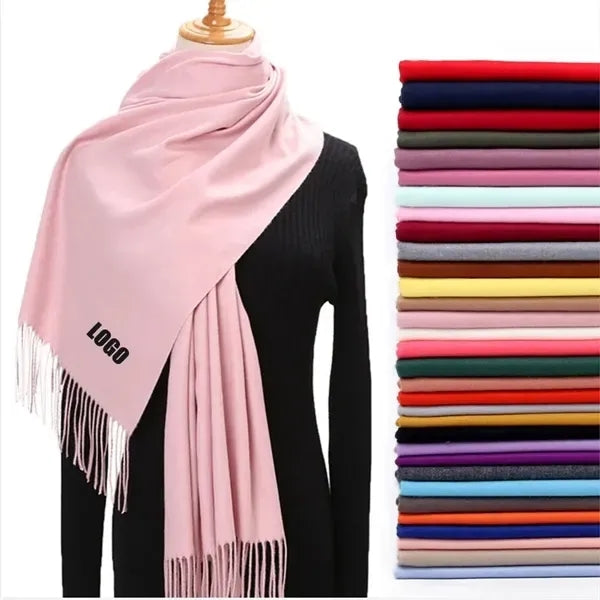Large Soft Cashmere Solid Shawl Wrap Winter Scarf