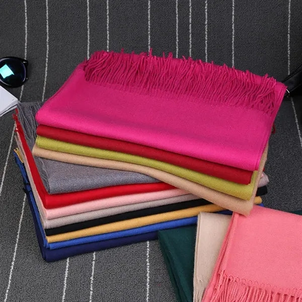 Large Soft Cashmere Solid Shawl Wrap Winter Scarf