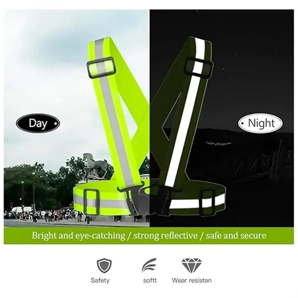 Adjustable Reflective Safety Vest Harness for Night Running