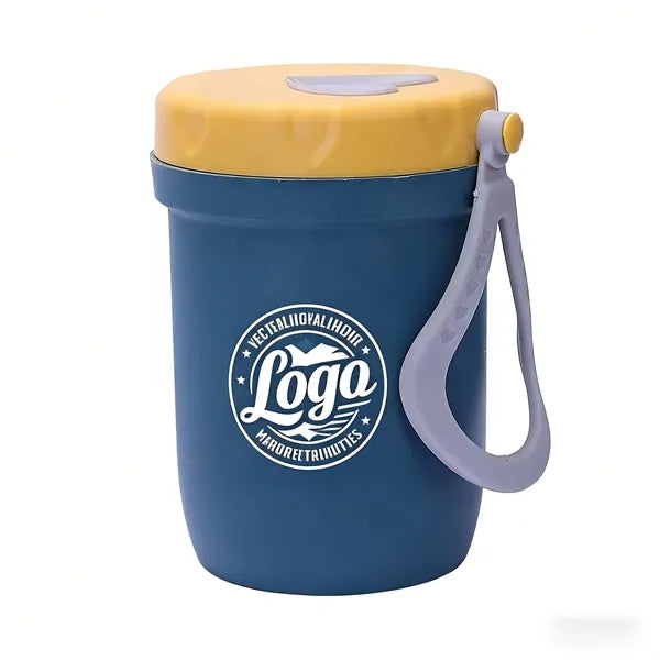 Insulated Double-Layer Breakfast Cup with Lid, Microwave-Saf