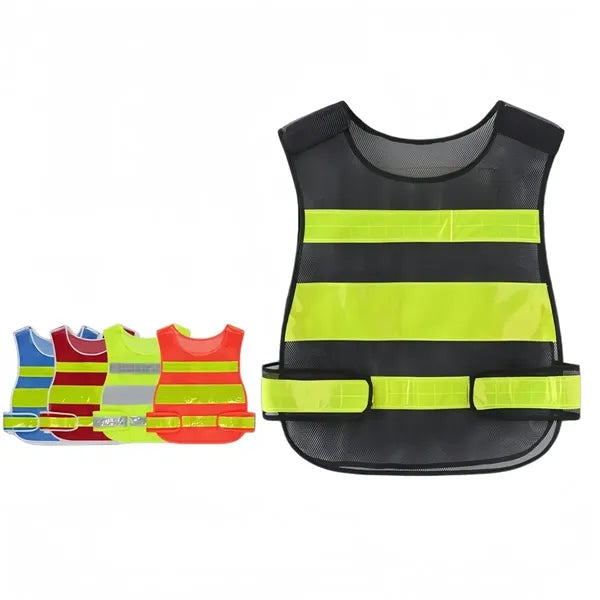 Mesh Reflective Gourd Safety Vest with Pockets for Outdoor