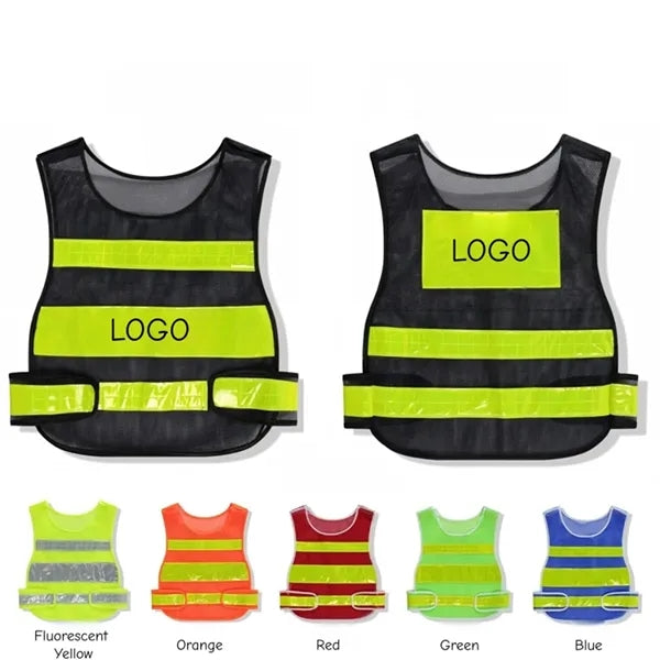 Mesh Reflective Gourd Safety Vest with Pockets for Outdoor