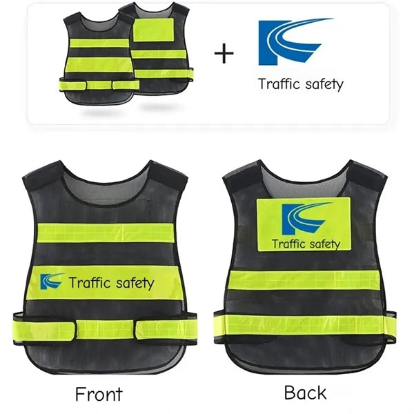 Mesh Reflective Gourd Safety Vest with Pockets for Outdoor