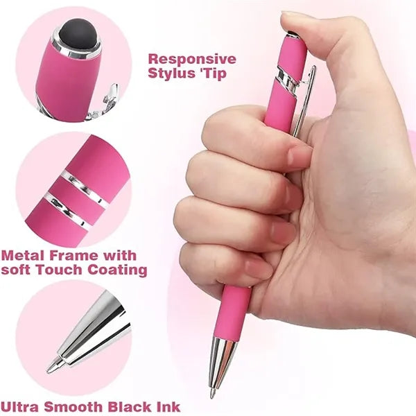 2-in-1 Stylus Retractable Ballpoint Pen