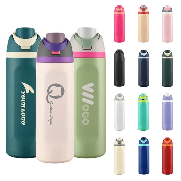 24oz Insulated Stainless Steel Water Bottle with Straw