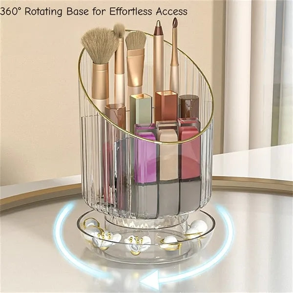 360 Rotate Makeup Brush Holder Organizer for Vanity