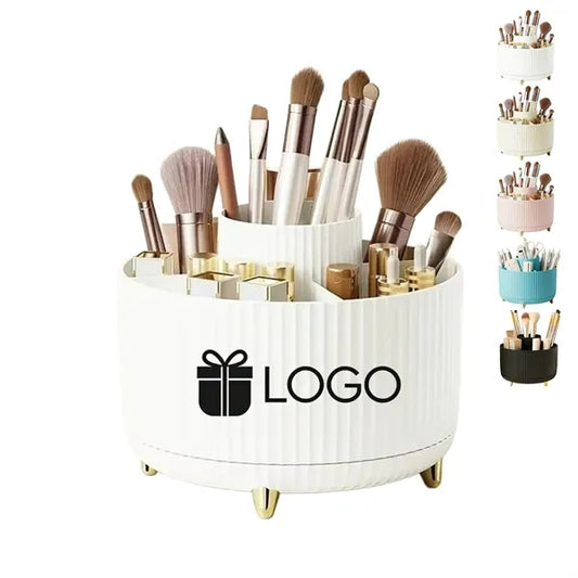 360 Rotating Makeup Brush Holder with Storage Countertop