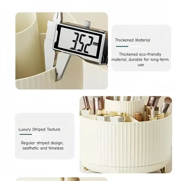 360 Rotating Makeup Brush Holder with Storage Countertop