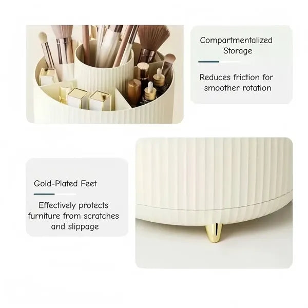 360 Rotating Makeup Brush Holder with Storage Countertop
