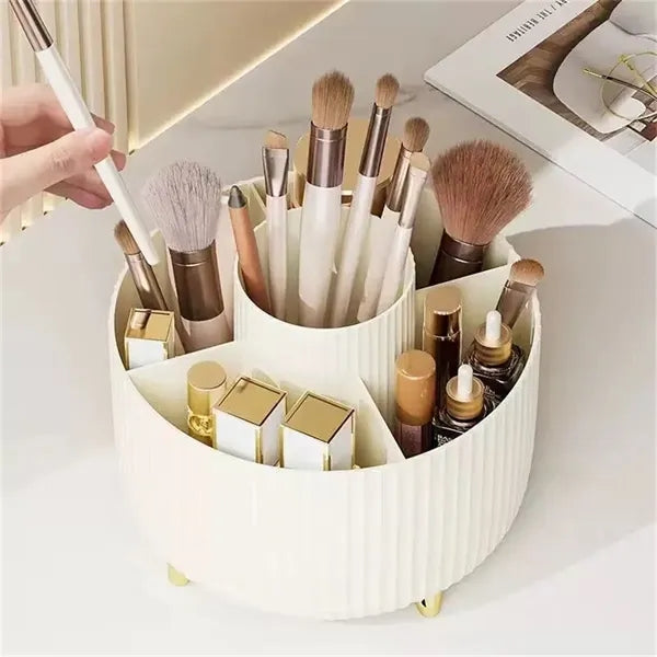 360 Rotating Makeup Brush Holder with Storage Countertop