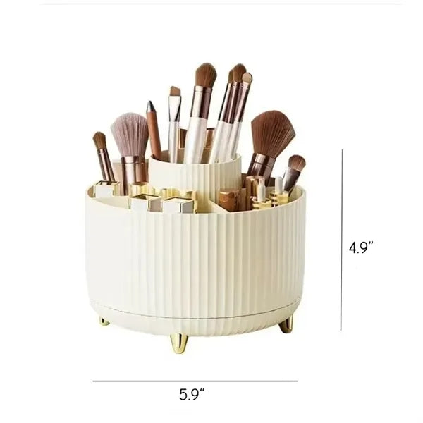 360 Rotating Makeup Brush Holder with Storage Countertop